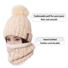 LCZTN Womens Pom Beanie Hat Scarf Set Girls Cute Winter
