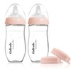 Gulicola Natural Glass Baby Bottle for Breastfed Babies, Anti-Colic Baby