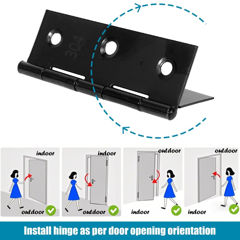 Black Door Hinges 3 Inch – 12 Pack Interior Hinges