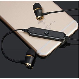 Bluetooth Earphone Ring for Alcatel 1C 2019 Smartphone Wireless Remote Hands-Free Calling Black
