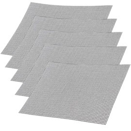 5 Piece Grill Mat Set, Grid Grill Mat Non-Stick Coating, 42 x 36 cm Teflon Mesh Grill Mat, Reusable, BBQ Grill Mat for Gas Grill, Charcoal, Electric Grill, Oven, Cooking