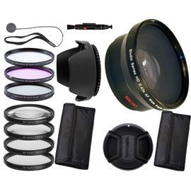 72MM 0.43x Wide Angle Lens + UV/FLD/CPL Filter kit+ 4PC Macro Close-Up Filter Kit (+1,+2,+4, +10 Diopter) + Lens Hood & More for Nikon AF-S DX NIKKOR 18-200mm f/3.5-5.6G ED VR II Lens