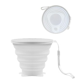 Intatikoo Silicone Collapsible Cups for Camping Travel,Small Portable Backpacking Camping Cup for Outdoor,Reusable Folding Travel Cup,270ml,Graduated(Transparent)