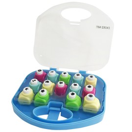 EXERZ Paper Punch Set 14pcs Art & Craft in a Storage Box - Paper Shaper, Scrapbook, Cards, Hobby Craft, DIY, Photo Album, Children’s Crafting