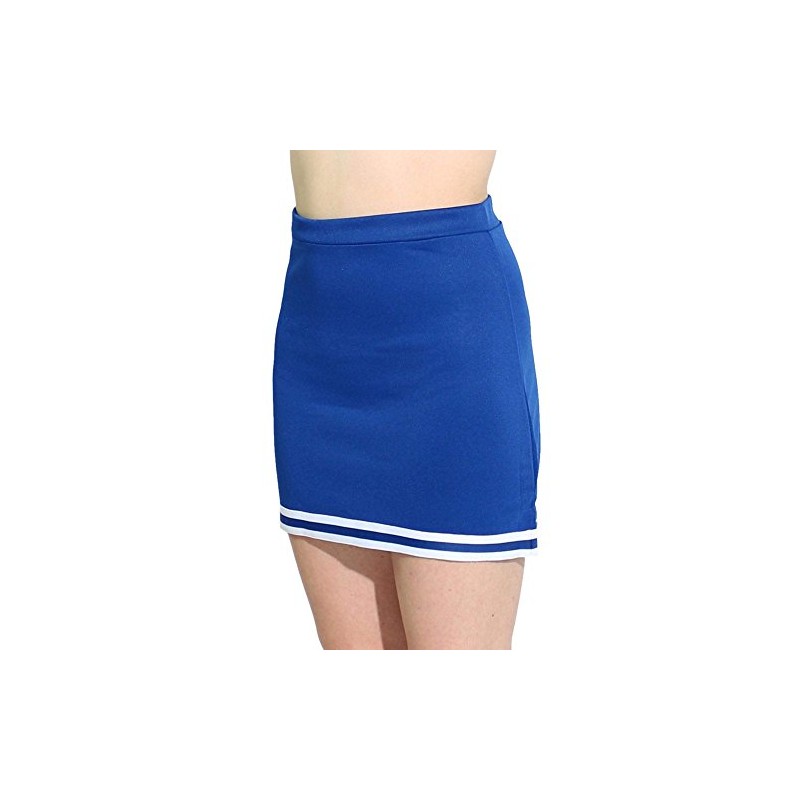 Danzcue Falda de uniforme de animadoras para mujer, Azul real/Blanco,