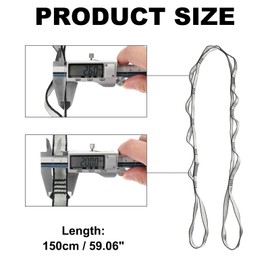 PATIKIL 22KN Adjustable Daisy Chain Yoga Extended Belt 1.5M Nylon Climbing Sling Strap for Home Workout Exercise Pilates Gymnastics Grey
