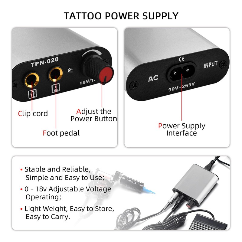 zalati Complete Tattoo Kit Pro Tattoo Machine Set with Tools