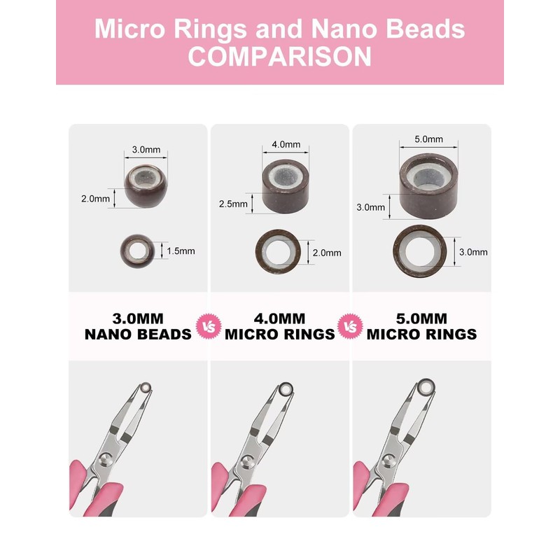 1000pcs 3mm Nano Ring Beads for Hair Extensions – Ultra