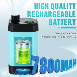 Portable Camping Shower, Upgrade 7800mAh Rechargeable Electric Shower Pump with USB-C, Handheld Filter Shower Head Two-Meter Hose Suitable for Outdoor Hiking, RV Travel, Beach Vacations Blue