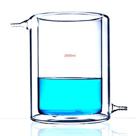 Deschem 2000mL Jacketed Glass Beaker 2L Jacket Cup Laboratory Glassware