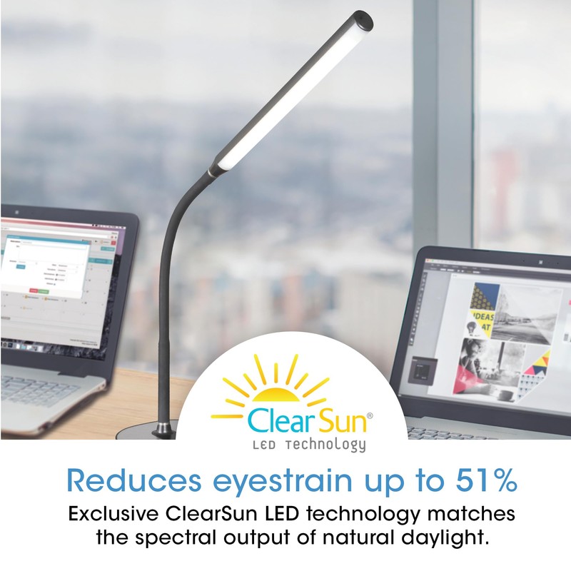 OttLite Wellness Strive LED Desk Lamp, 22", Black (CSN30G5W)