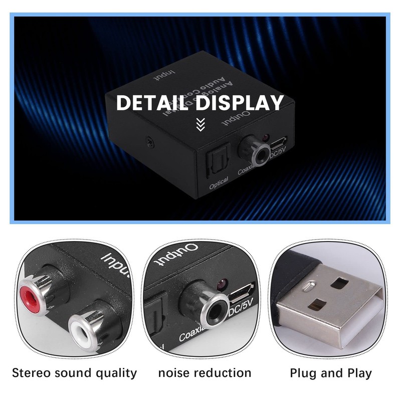 Daiilg Analog to Digital Audio Converter R/L 3.5mm AUX to