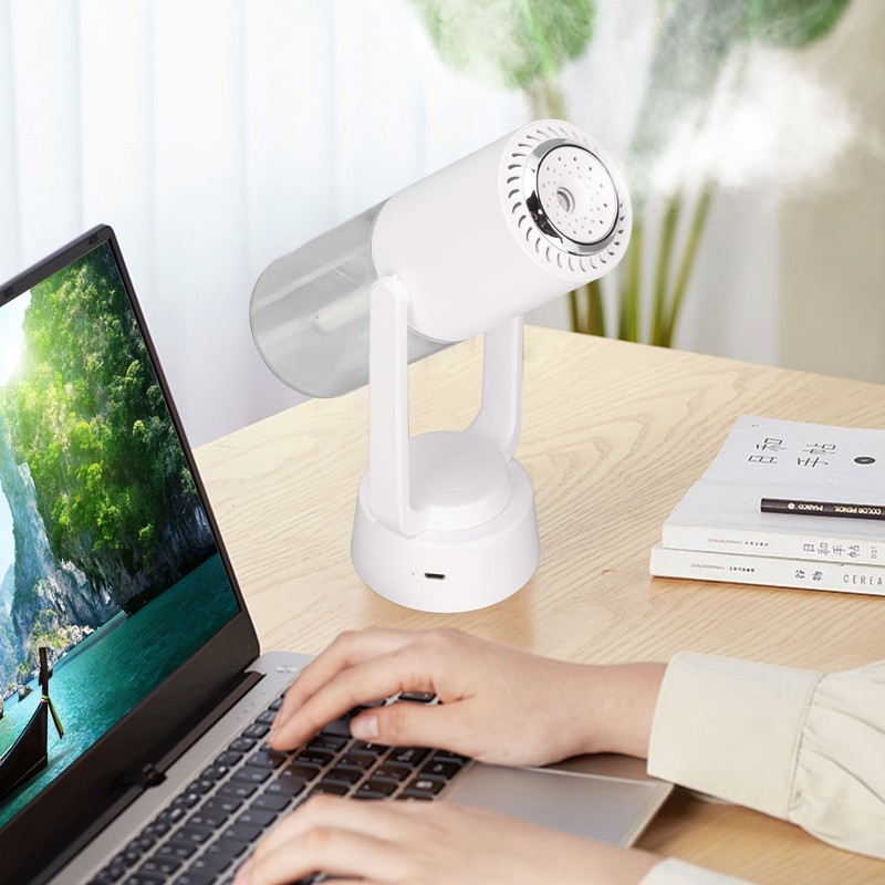 Mini Humidifier Negative Ion Purification 40mL/H Spray Volume Automatic Rotation