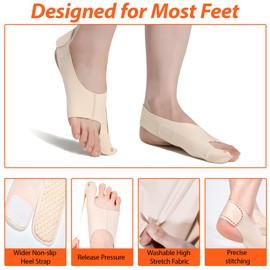 ExcellaElite Bunion Corrector Big Toe Straightener,Bunion Protector Ultra-Thin Toestraighteners for Bent Toes Soft Toestraighteners Unisex Adjustable Day and Night Use 1 Pair (Left and Right Foot)