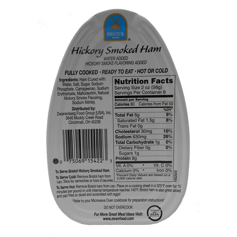 Bristol Hickory Smoked, Canned Ham - 16oz (Pack of 2)