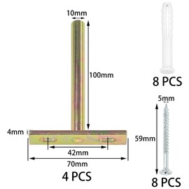 4 Pieces Heavy-Duty Floating Shelf Brackets with Mounting Screws,Solid Steel Hidden Shelf Supports (Colored Zinc, 4 inch)