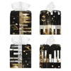 DXTKWL Tissue Box Cover Golden Music Notes Piano Keys Square