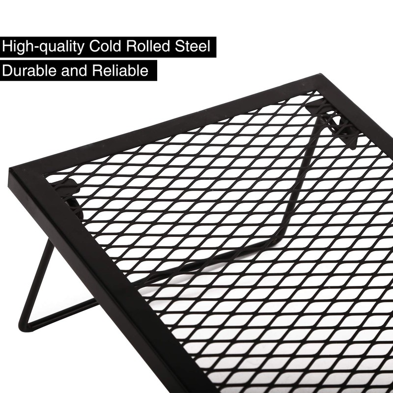 REDCAMP Folding Campfire Grill Heavy Duty Steel Grate, Portable Camp