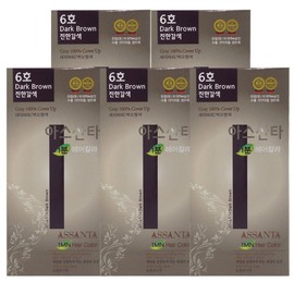 Assanta 1 minute hair color dye No. 6 / 아스산타 1분 헤어칼라 염색약 6호X5개/새치커버 염모제