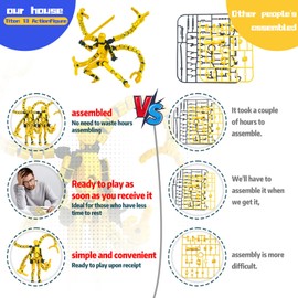 Already Assembled T13 Action Figure Accessories,Dummy 13 T13 Multi-Jointed Movable,for Collectors Desktop Decorations t-13 Movability 3D Printed Toys (Golden, 5.5 Inch)