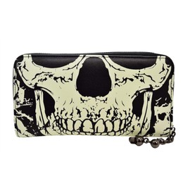 BANNED GLOW IN THE DARK SKULL WALLET PURSE BEDLAM