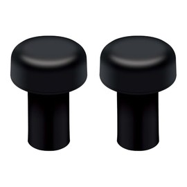 2 er Set Türstopper Boden, Wandmontage aus Edelstahl mit Schrauben, Türstopper Schwarz Wandschutz in Edelstahl mit Gummi Puffer，Wandtürstopper ø55mm, Höhe 80mm