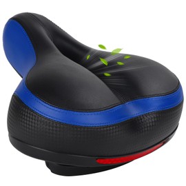 TONBUX Comfortable Bike Seat for Men & Women, Memory Foam Bike Saddle with Dual Shock Absorbing Ball, Universal Fit Bicycle Seat for Stationary, Mountain, Road, Cruiser, Electric Bike