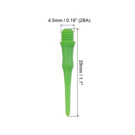 PATIKIL 60pcs Plastic Dart Tips 2BA Threads Soft Dart Tips Replacement Dart Accessories Green