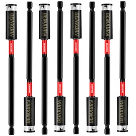 Geinxurn 6Inches Impact Magnetic Screwdriver Bit Holders, 8PACK Extension Socket Drill Bit Holder S2 Alloy Steel Hex Shank Quick-Change Drill Bit Guide