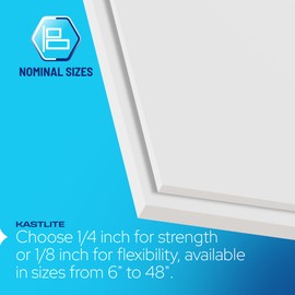 KastLite White Expanded PVC Moldable Plastic Sheeting - 1/4" Thick Nominal 12x12 Inch Thermoplastic Rigid Foam Board - Waterproof Flexible Plastic Sheets for Crafts Models & Office Projects, 8PCS