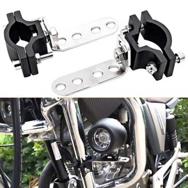 NINGDAKEAI Pack of 2 Motorcycle Light Brackets, Fork Clamp Brackets - Fork Clamp Turn Signal Brackets for Motorcycle Headlight Adjustable Motorcycle Headlight Bracket (22-32mm)