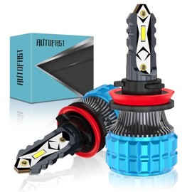 Focos LED H11 H8 H9 Kit de Auto, 280W 32000LM 600% Brillante - 2 Piezas | 6500K Luz Blanco, Luces H11 LED Alta o Baja para Faros Delanteros, 1:1 Tamañ