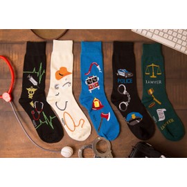 Foozys Men’s Doctor Working Man Novelty Crew Socks | 2 Pair