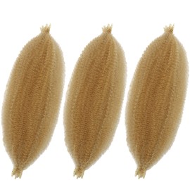 Marley Twist Braiding Hair 16 Inch 27/613 Marley Hair for Soft Faux Locs Spring Twist Hair Passion Twist Hair Cuban Twist Hair Butterfly Locs Crochet Hair Kinky Afro Curly Braiding Hair Pre Stretched