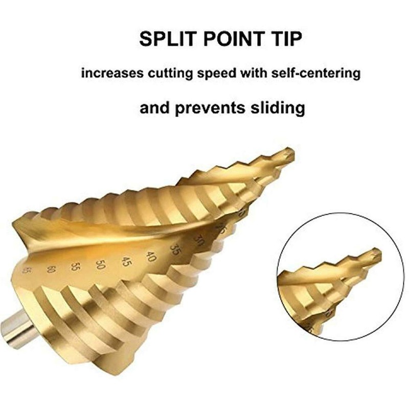 LESOLEIL Step Drill 6-65 mm HSS Taper Drill Bit Metal