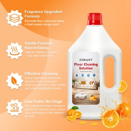 Floor Cleaning Solution Sweet Orange Scent, 82 Fl Oz, Compatible with All Roborock Mopping Robots (S7, S8, Qrevo, Q7, Q8 series), Cleans for Multiple Hard Floors, Deep Deodorization Free StainBusting