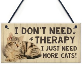 RED OCEAN Cat Sign For Home Funny Cat Gift For Cat Lover Birthday Christmas Home Decor Plaque