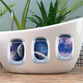 Universe Space Wall Stickers Planet Earth Stars Wall Decals Removable Wall Art Murals for Kids Peel and Stick Vinyl Wallpaper for Bathroom Bedroom Furniture Home Wall Decor
