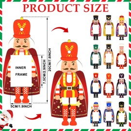 Suzile 36 Pcs Christmas Photo Frame Christmas Frame Ornaments Nutcrackers Holiday Picture Frame Picture Ornament Craft Felt Photo Frame Ornaments for Christmas Tree Hanging Decor (Classic Nutcrackers)