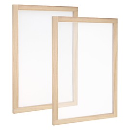 PATIKIL 15.7"x11.8" Wooden Paper Making Screen, 2 Pack Paper Making Mold Frame Papermaking Mould Deckle for DIY Paper Craft Tool Dried Flower Handcraft, Natural Color