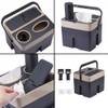 ATMOMO Beige Multi-function Storage Bucket Organizer Car Trash Can Cup
