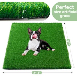 JUSTYEZI JUSTYEZI 51" x 31.5" Dog Grass Pee Pad, Artificial Turf Pet Grass Mat for Dog Potty - Ideal for Puppy Potty Training, Washable Grass Pads for Dogs