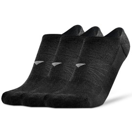 Socks Daze 3 Pack Women's Invisible Liner Black Wool No Show Socks for Running Walking Men's Sport Thin Soft Office Anti Slip Comfort Fit Bowling Riding Socks, Medium, Black