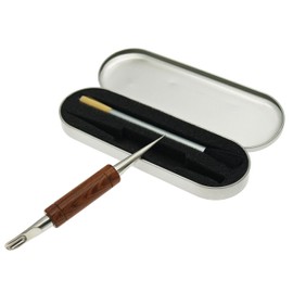 Coffee Art Pen Set for Baristas, Wooden Coffee Drawing Tool for Latte, Cappuccino, Macchiato, Espresso Milk Foam Design Pen, Premium Accessories Set with Coffee Brush and Stainless Steel Case (Silver)