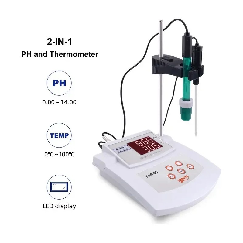 Potenciometro Medidor Ph Temperatura Digital Mesa + Regalo