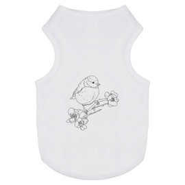 'Blue Tit on Flowering Branch' Pet Dog/Cat T-Shirt (PT00153203)