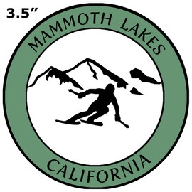 Athena Brands Mammoth Lakes California Skier - Car Truck Window Bumper Graphics Sticker Decal - Washed Green