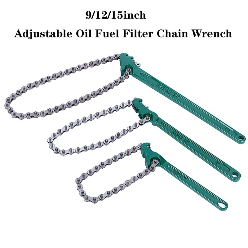 15 Inch Heavy Duty Reversible Chain Wrench | Adjustable Oil