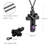 Cross Urn Necklace For Ashes Of Loved Ones With Birthstone