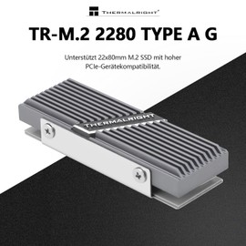 Thermalright TR-M.2 2280 TYPE A G 2280 Heatsink for SSD Cooling M.2 2280 Heatsink Cooler, Aluminium, with 2 Thermal Conductivities, Desktop High Performance SSD Cooler (Grey)